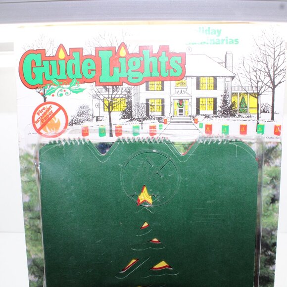 Vtg 1995 Holiday 6 Fire Retardant Luminaries/Candles Christmas Tree Design - Picture 3 of 8